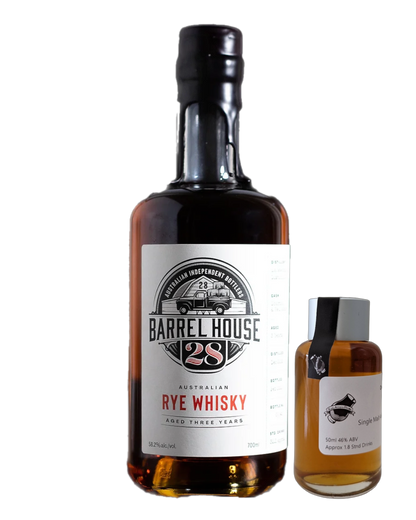Barrel House 28 'Backwoods 3YO Rye Whisky' Various Size Samples