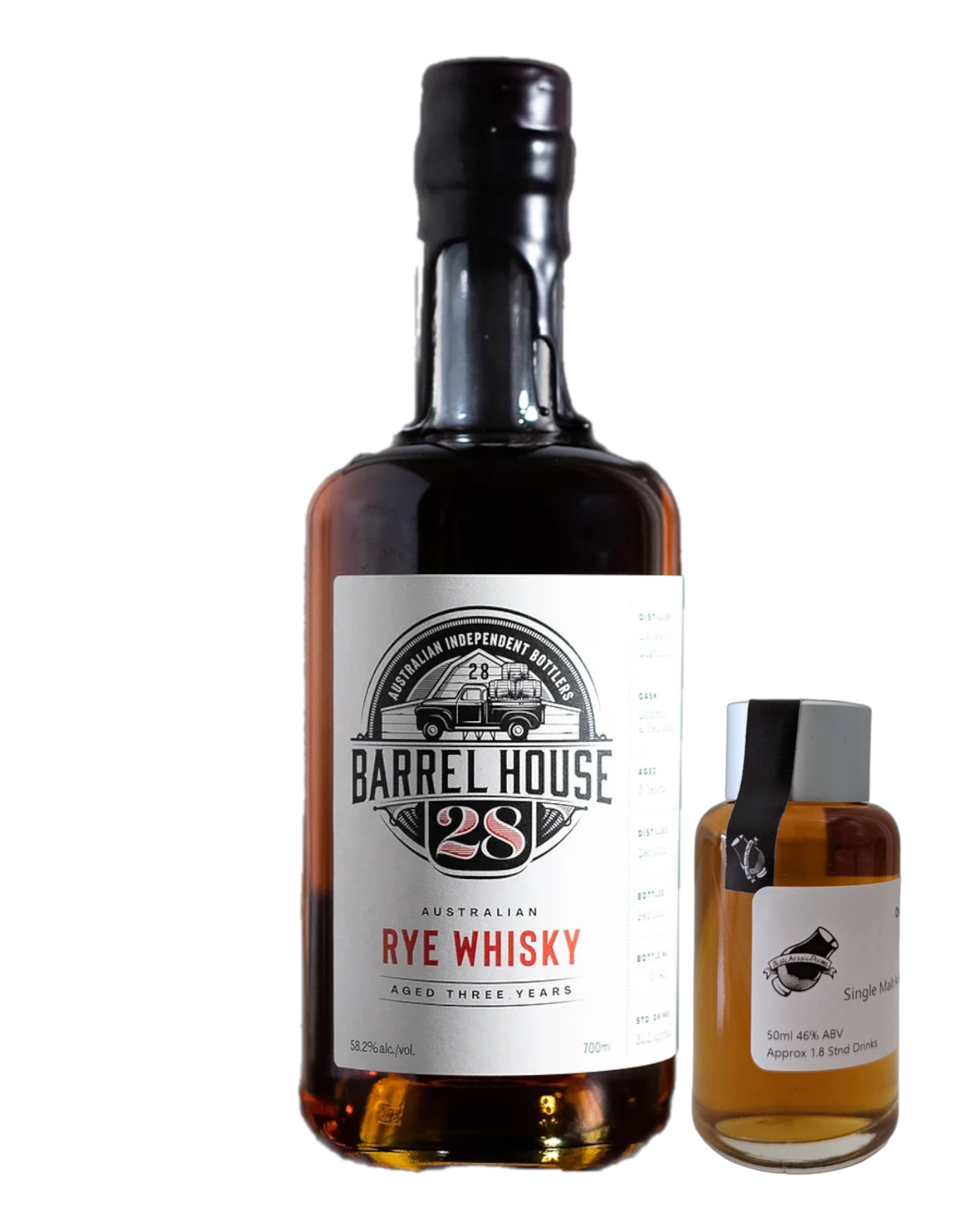 Barrel House 28 'Backwoods 3YO Rye Whisky' Various Size Samples