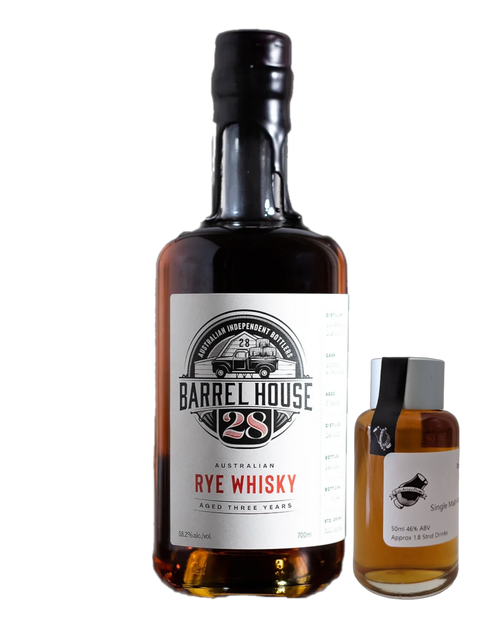 Barrel House 28 'Backwoods 3YO Rye Whisky' Various Size Samples