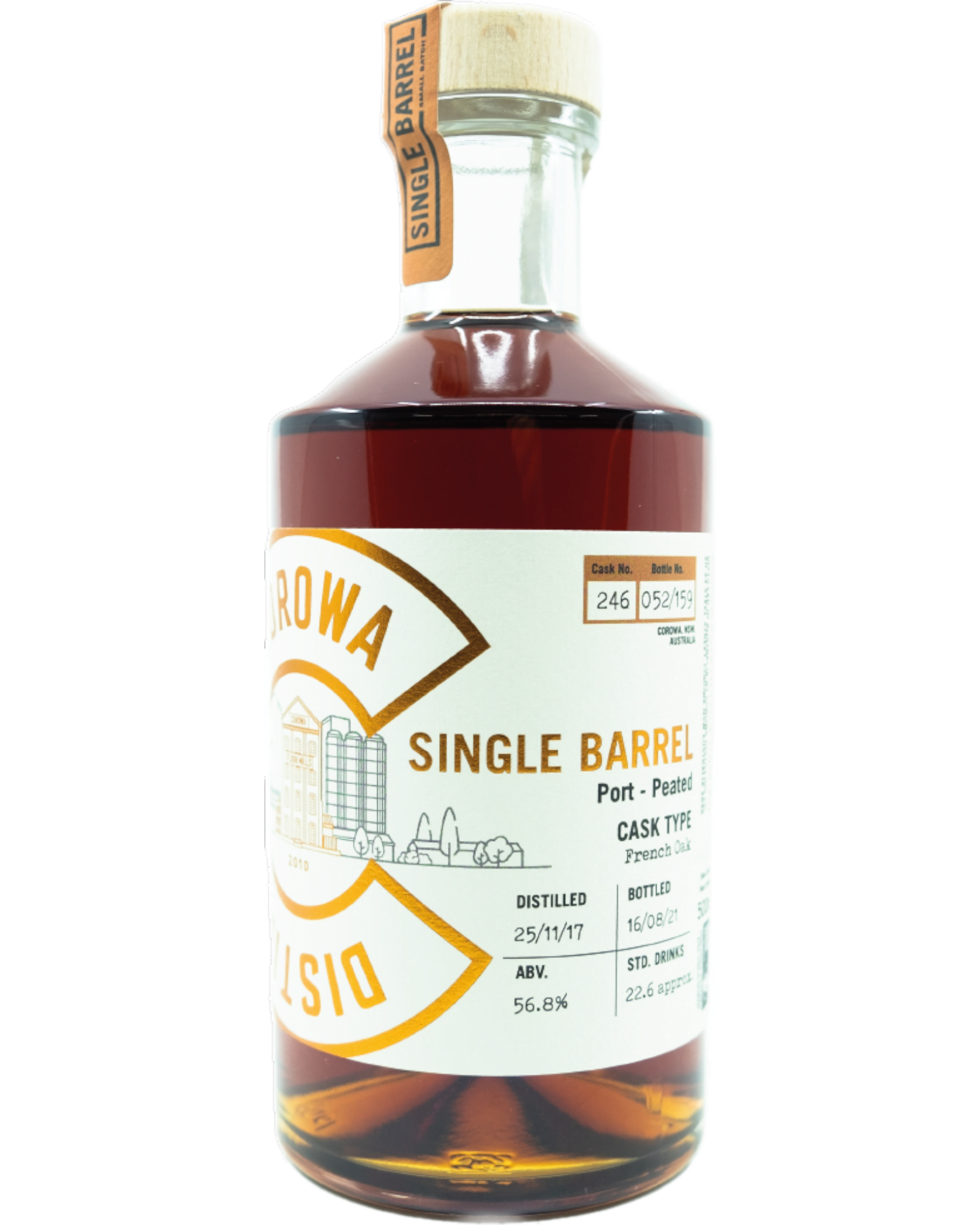 Corowa Distilling Co. 'Single Barrel French Port Peated Cask 246' Various Size Samples