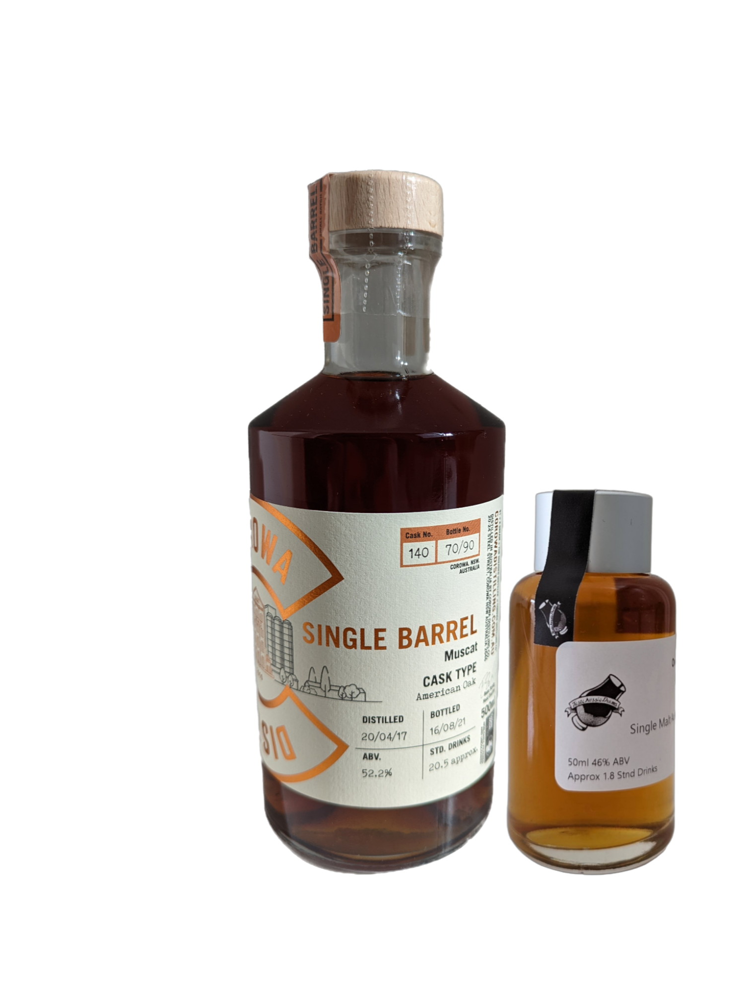 Corowa Distilling Co. 'Single Barrel American Oak Muscat Cask 140' Various Size Samples