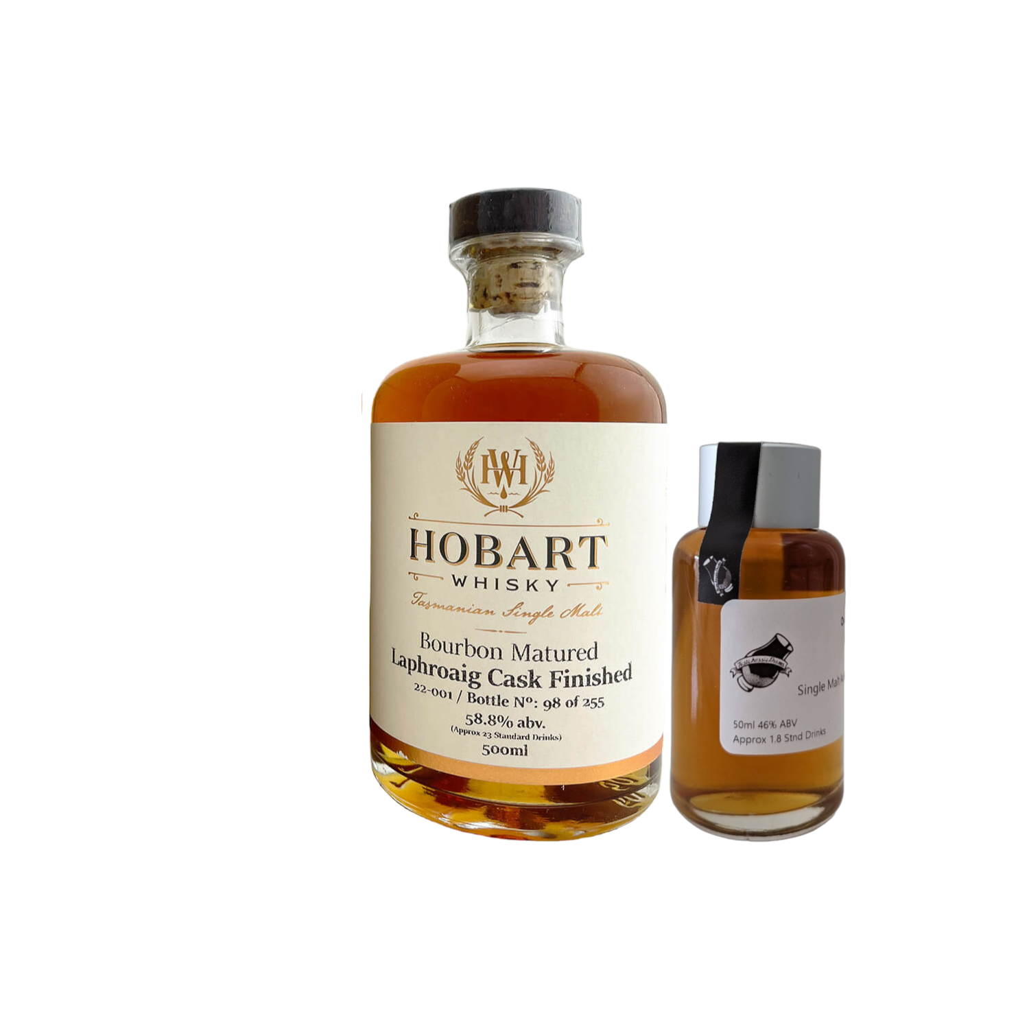 Hobart Whisky 'Ex Bourbon Matured/Laphroaig Quarter Cask Finish' Various Size Samples