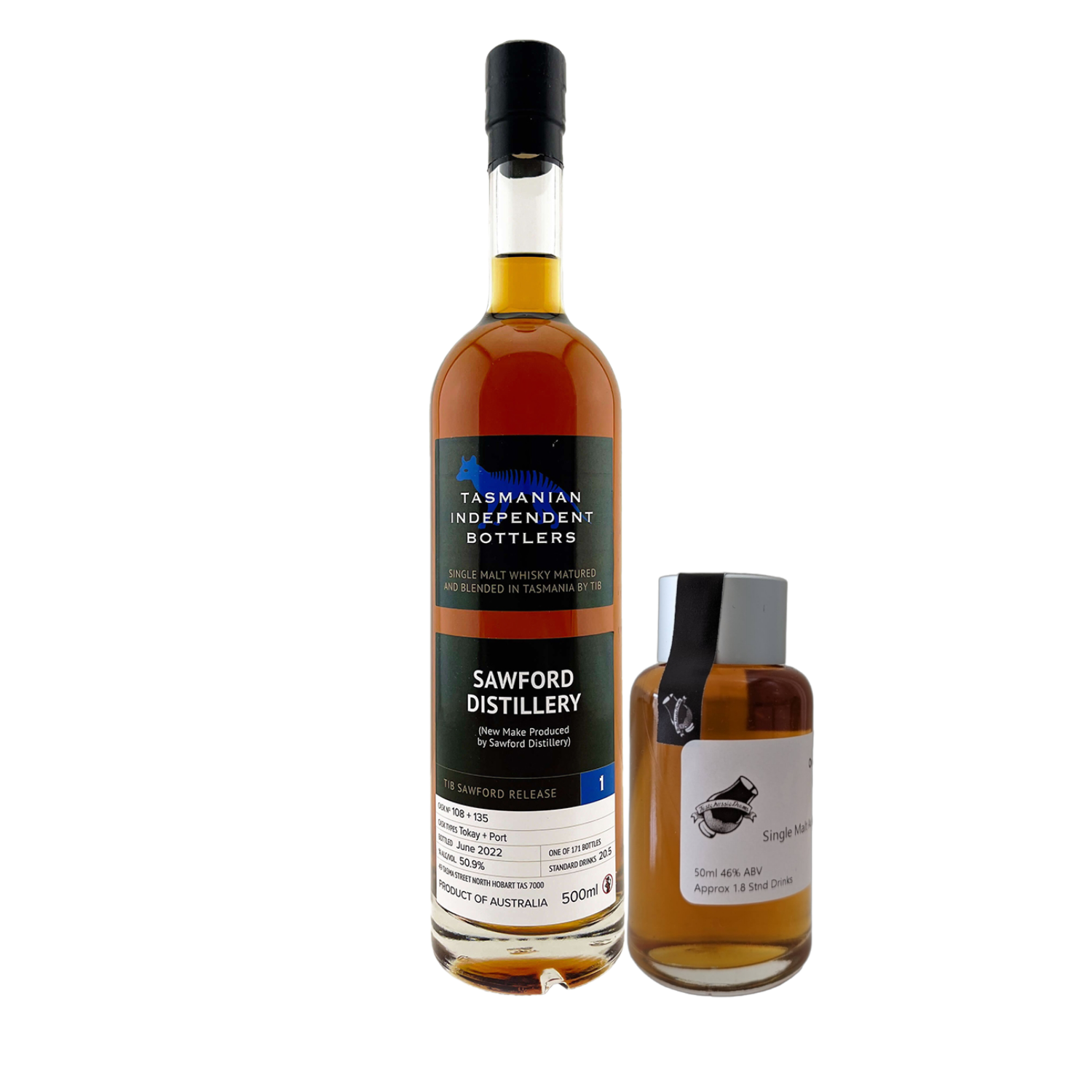 Tasmanian Independent Bottlers 'Sawford Release #1' Various Size Samples