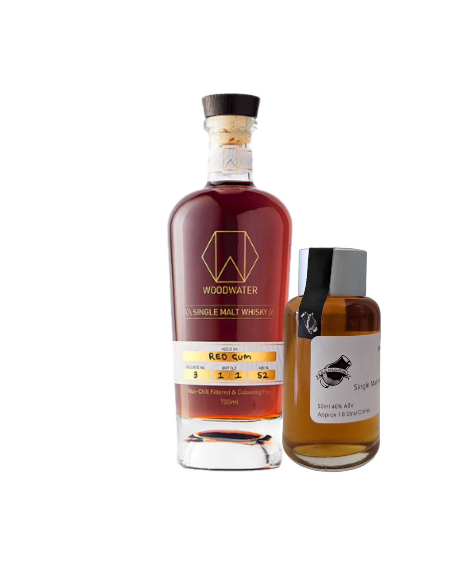 Woodwater Whisky 'Red Gum Cask' Various Size Samples