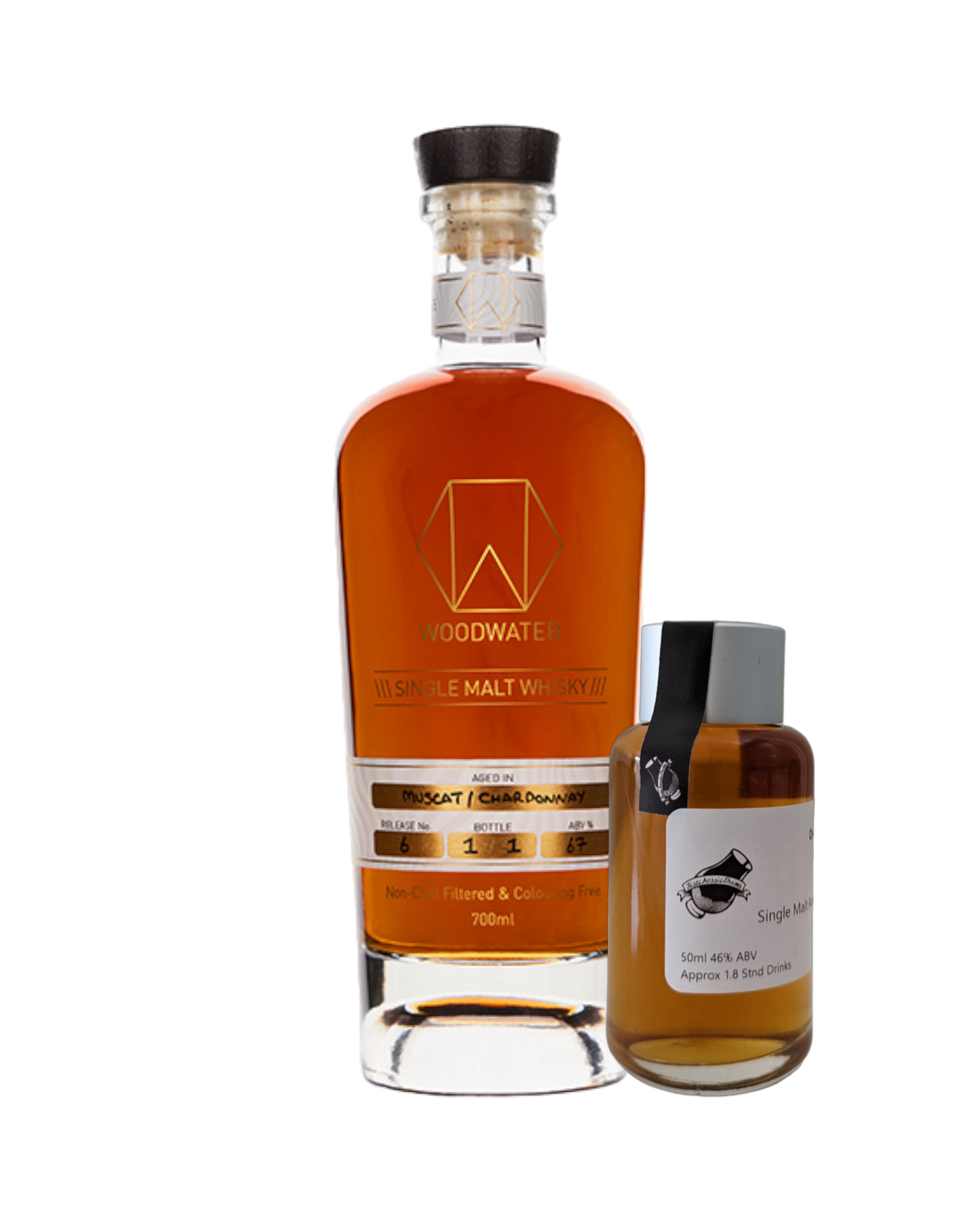 Woodwater Whisky 'Release #6 Muscat/Chardonnay Cask' Various Size Samples