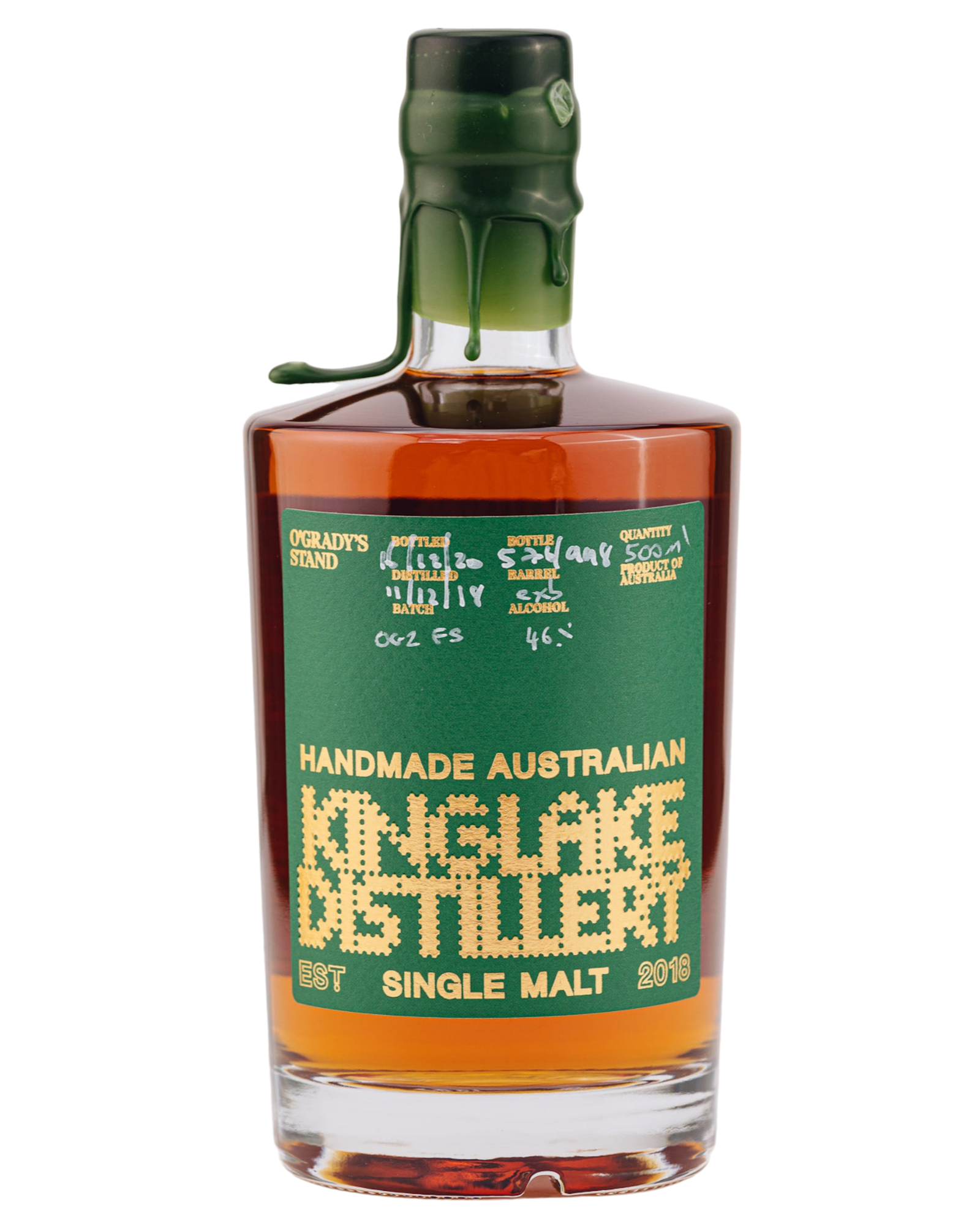 Kinglake Distillery 'O'Gradys Ex Bourbon Cask' 500ml Bottle