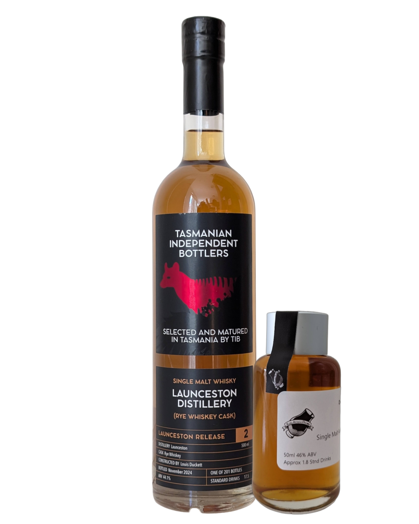 Tasmanian Independent Bottlers 'Launceston #2 Rye Cask' Various Size Samples