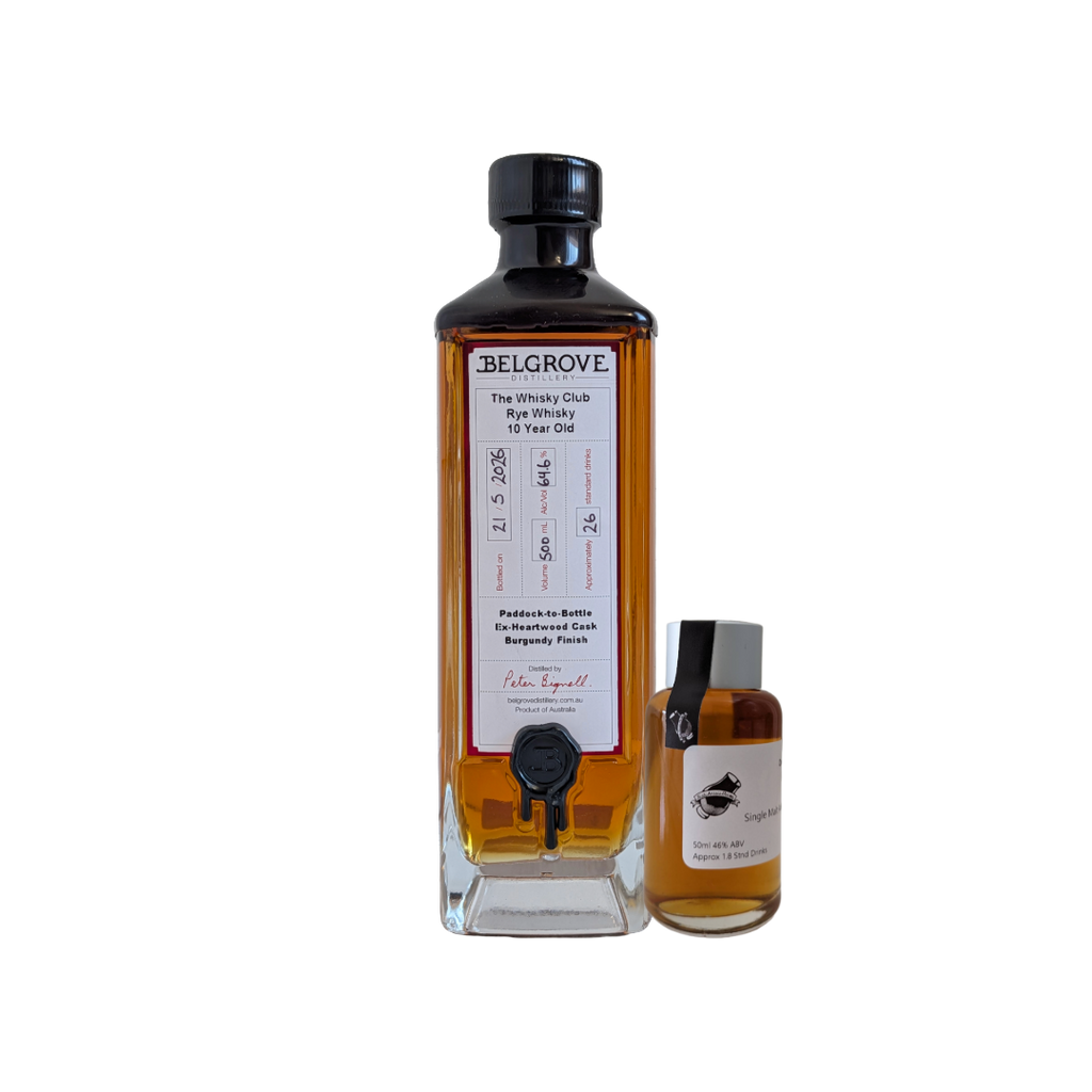 Belgrove Distillery '10YO Rye Ex Heartwood Cask Burgundy Finish ' Various Size Samples