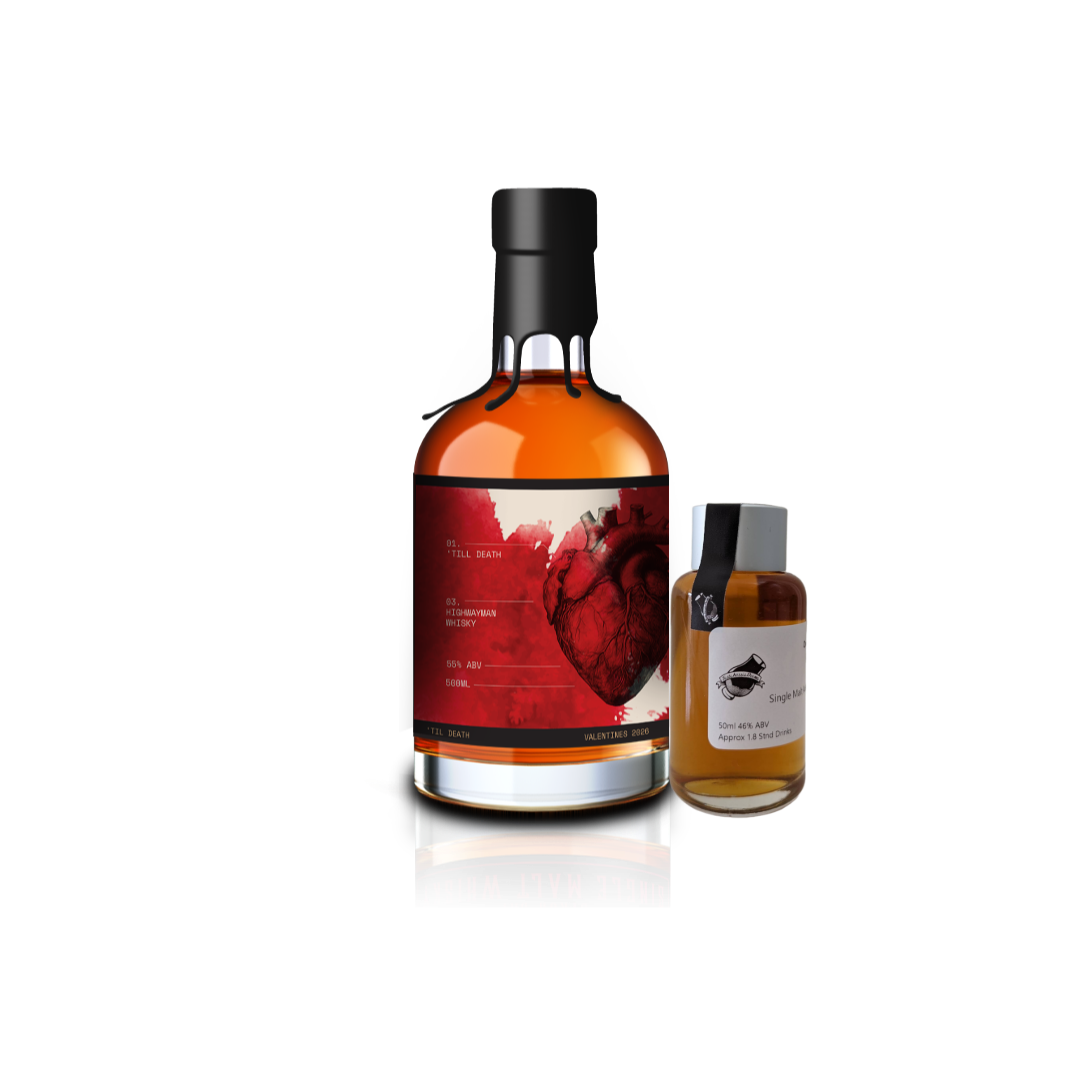 Highwayman Whisky x Kinglake Distillery 'Valentines Release Til Death' Various Size Samples