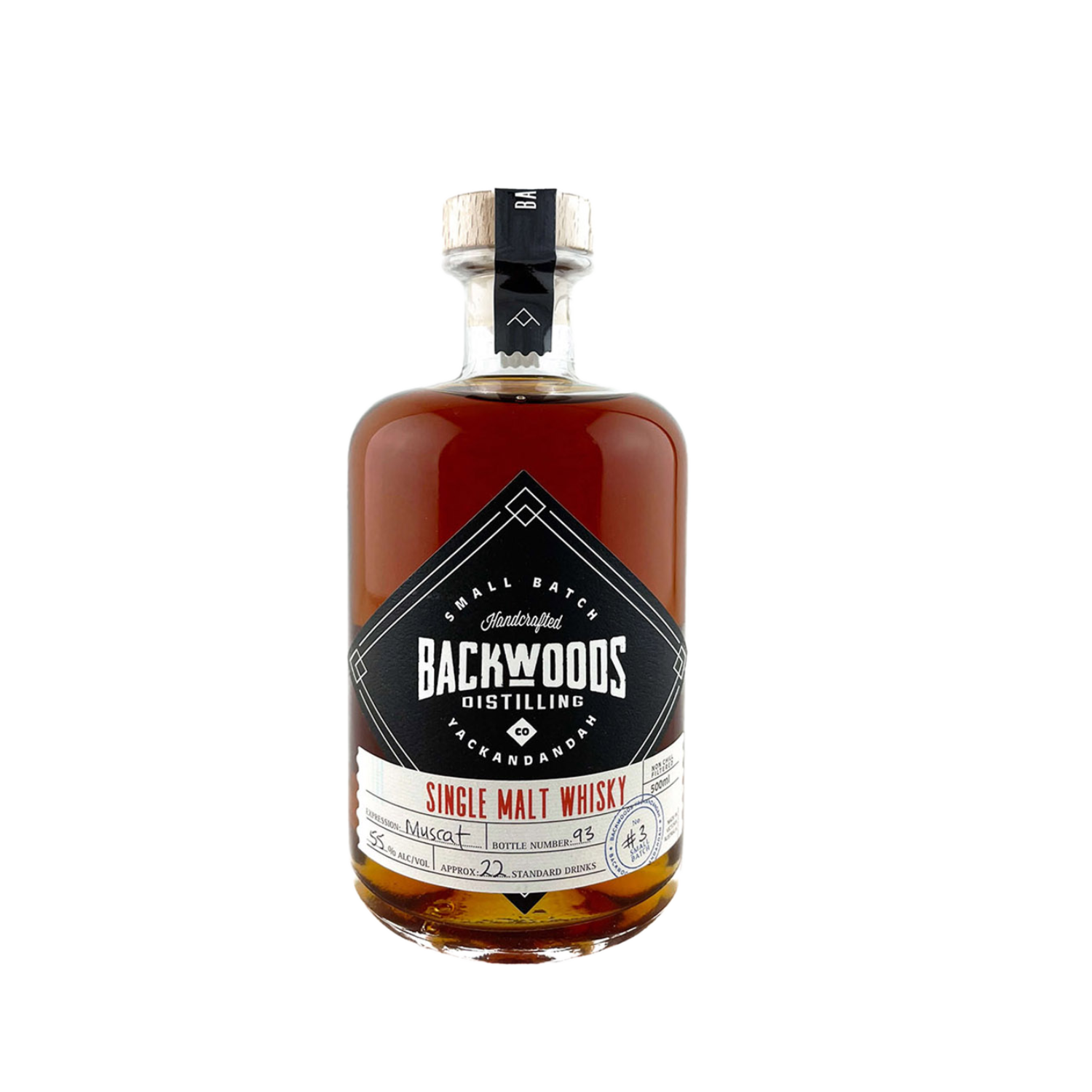 Backwoods Distilling Co. 'Single Malt Batch #3 Muscat Cask 55%' Various Size Samples